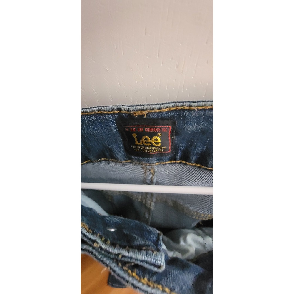 Lee Women's Midrise Boot Cut Blue Jeans Size 16 Long - Picture 10 of 11